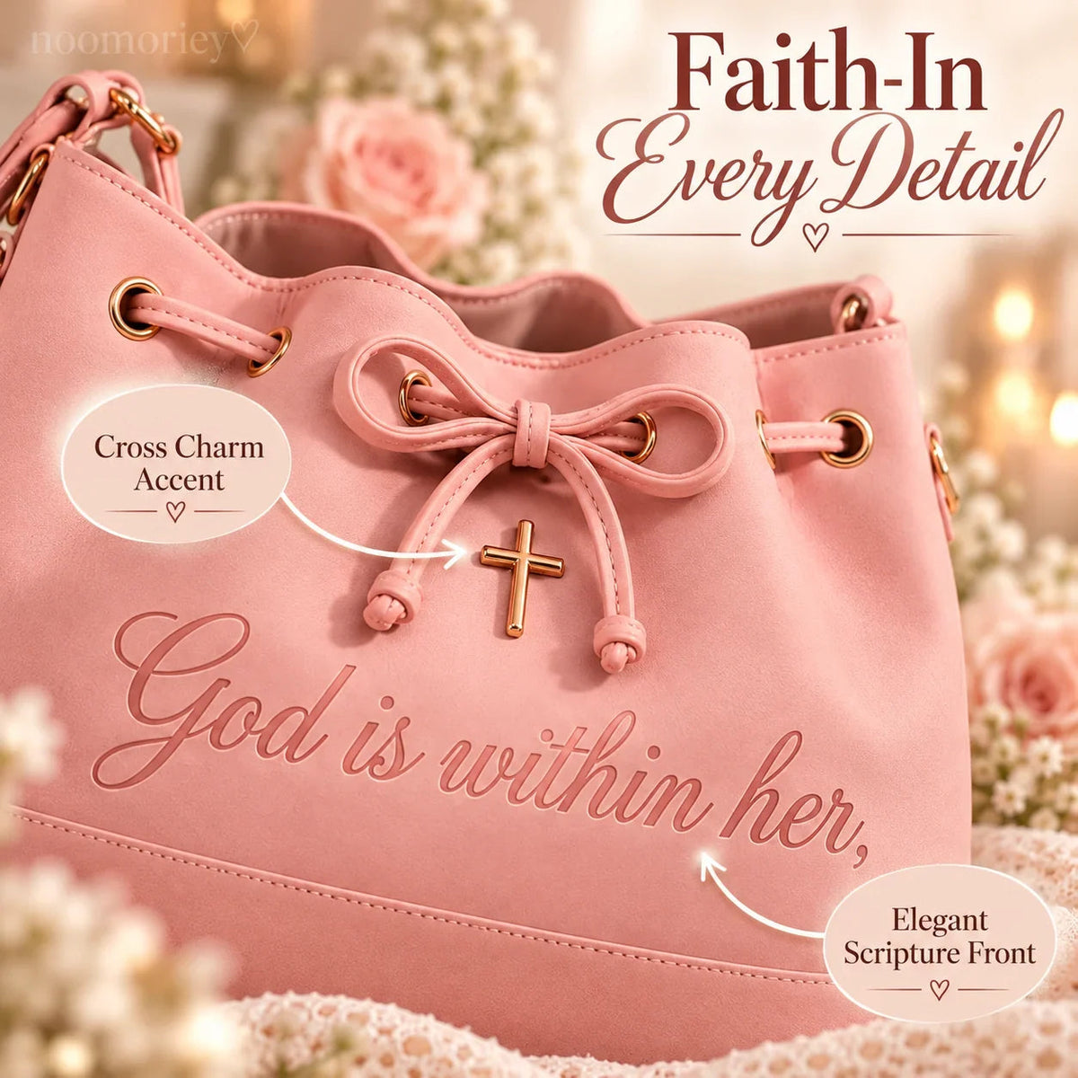 🔥Last Day 50% OFF-💕 Faith-Inspired Bucket Bag – God Is Within Her Handbag