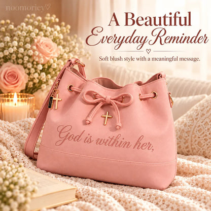 🔥Last Day 50% OFF-💕 Faith-Inspired Bucket Bag – God Is Within Her Handbag