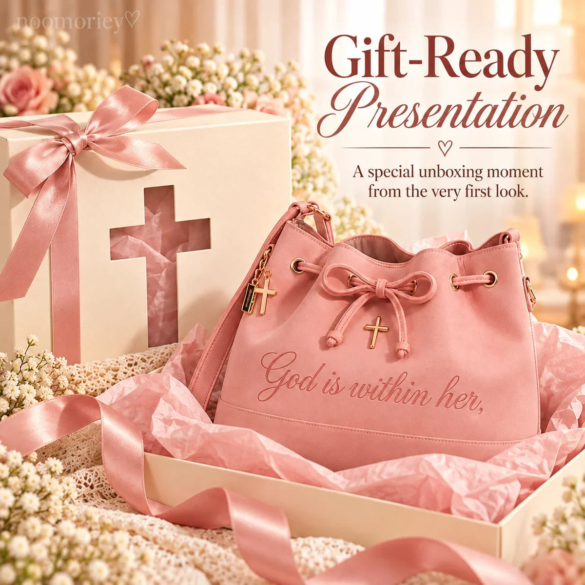 🔥Last Day 50% OFF-💕 Faith-Inspired Bucket Bag – God Is Within Her Handbag