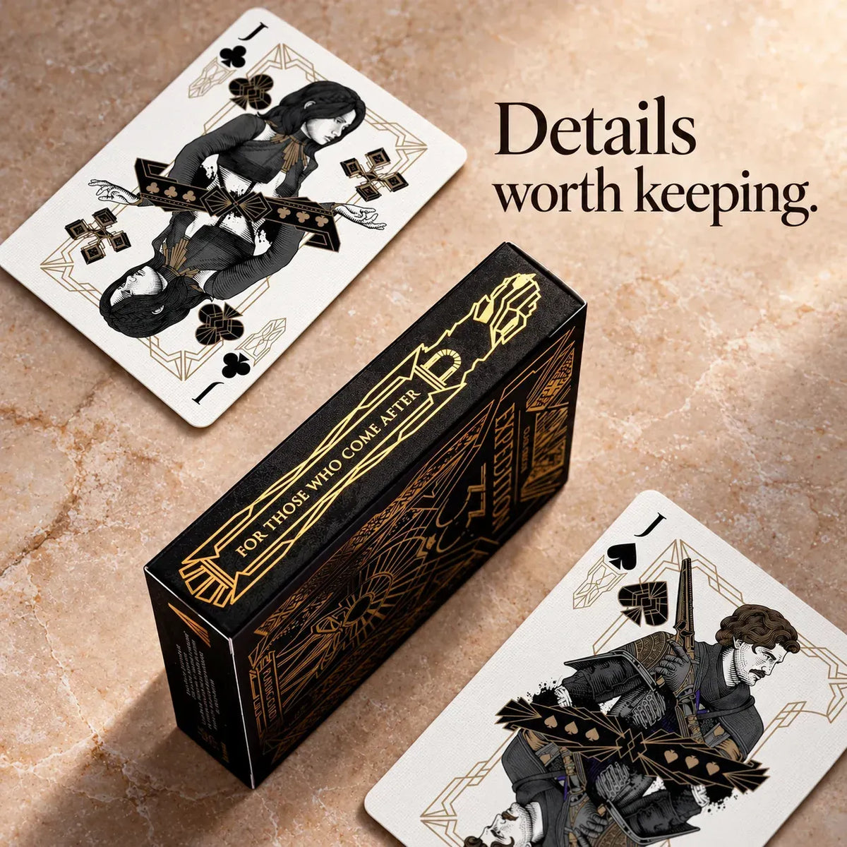 🃏 Gold-Foil Art Deco Playing Cards | Black & Ivory Editions
