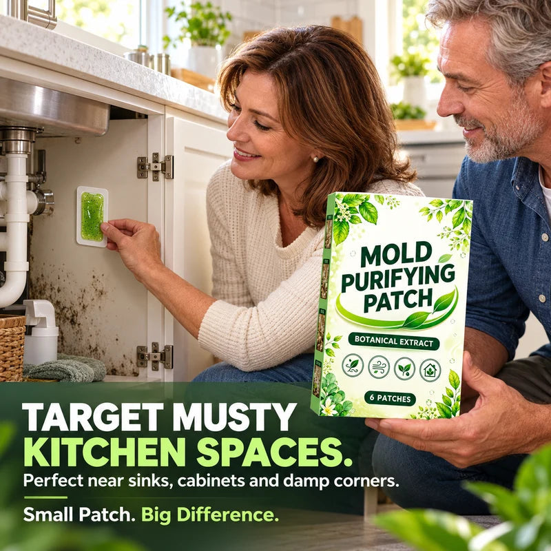 🧪50% OFF NOW! 6Pcs Mold Purifying Patches – Botanical Mildew Removal Pads, Long Lasting Mold Inhibitor for Bathroom, Kitchen, Wall Corners & Damp Hidden Spots