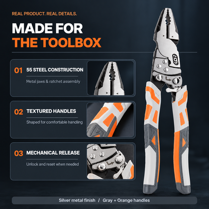 Self-Locking Ratchet Pliers – 2-in-1 Multi-Function Pliers with Labor-Saving Grip