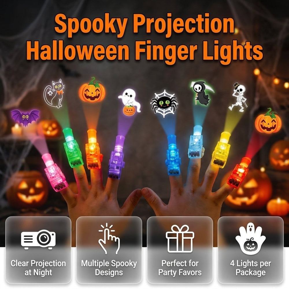 Spooky projection finger light effects