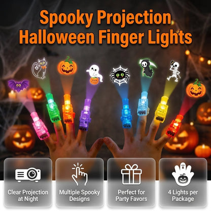 🎃 Halloween LED Projection Finger Lights – Multi-Color Light Up Finger Projectors