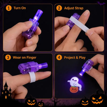 🎃 Halloween LED Projection Finger Lights – Multi-Color Light Up Finger Projectors