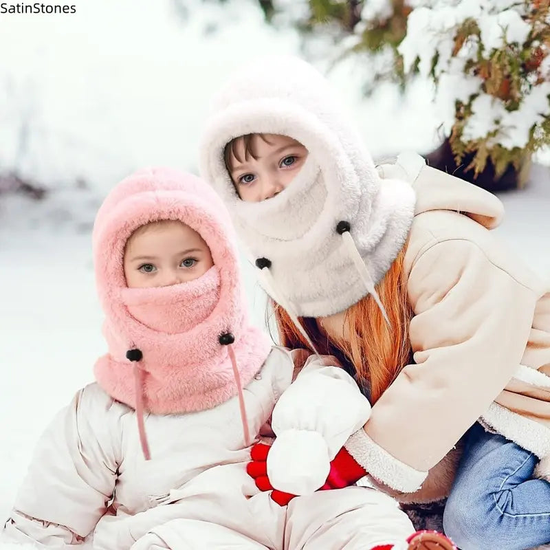 Kids Fleece Balaclava & Neck Warmer – Cozy Winter Hood for Ages 3–10