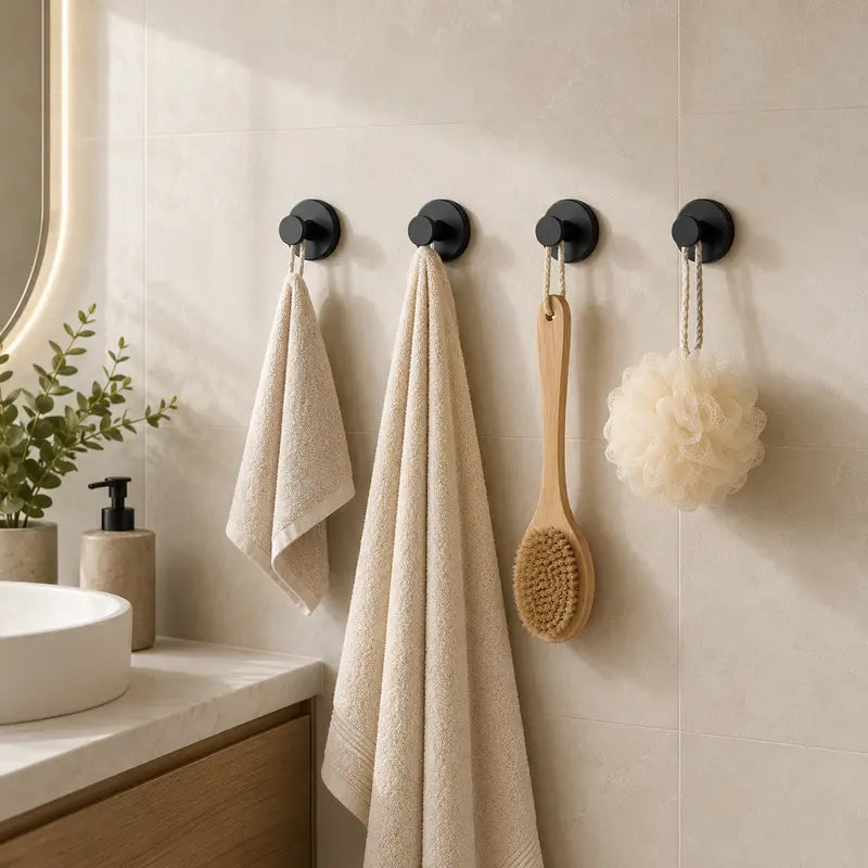 8PCS Heavy Duty Adhesive Wall Hooks – No Drill, Waterproof & Damage-Free Storage Solution