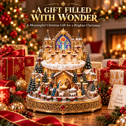 🔥 LAST DAY 48% OFF 🔥 Heavenly Angel Choir | Lighted & Rotating Christmas Nativity Village-USB-C Rechargeable