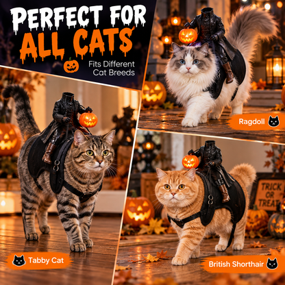 LED Headless Rider Pet Costume – Halloween Saddle Costume for Cats & Small Dogs