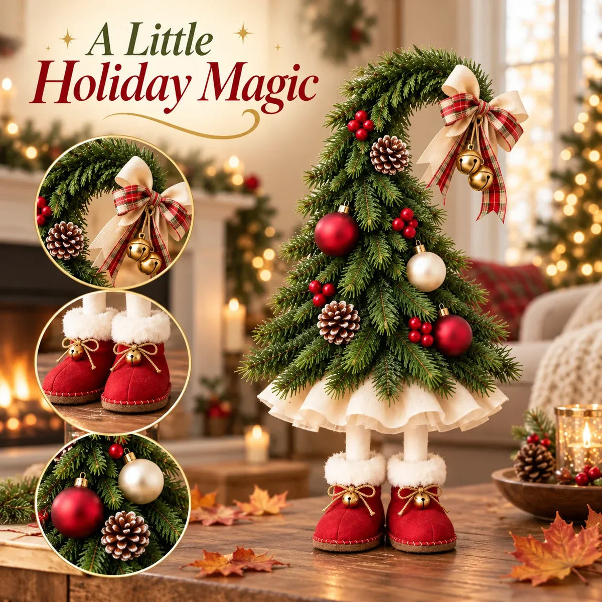 Curved-Top Elf Mini Table Tree | For nook & seasonal shelf decor
