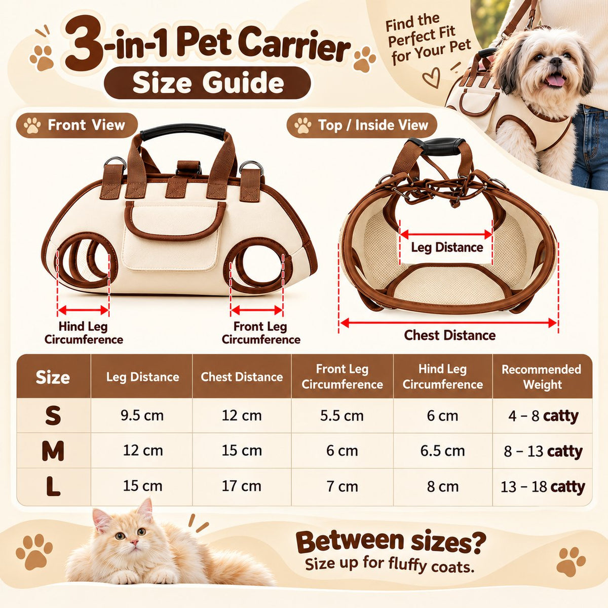 🔥Last Day 50% OFF– 😽Hands-Free Pet Sling & Harness Carrier 🐾🐶