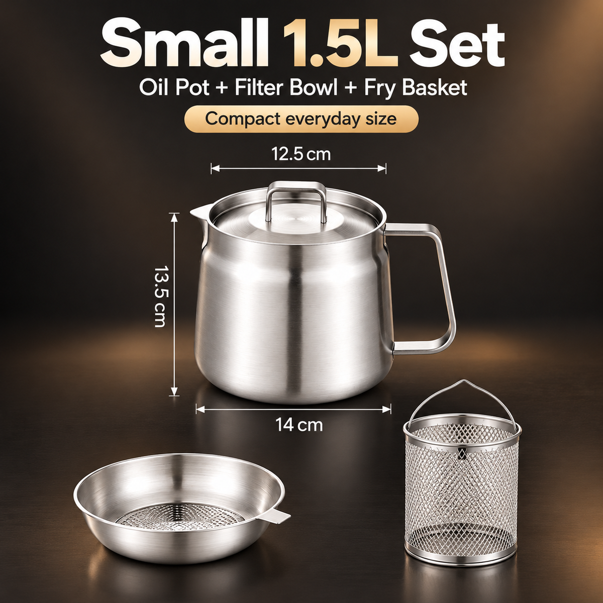 🔥Last Day 50% OFF – 🍟3-in-1 Stainless Steel Deep Fryer Pot with Oil Filter & Fry Basket