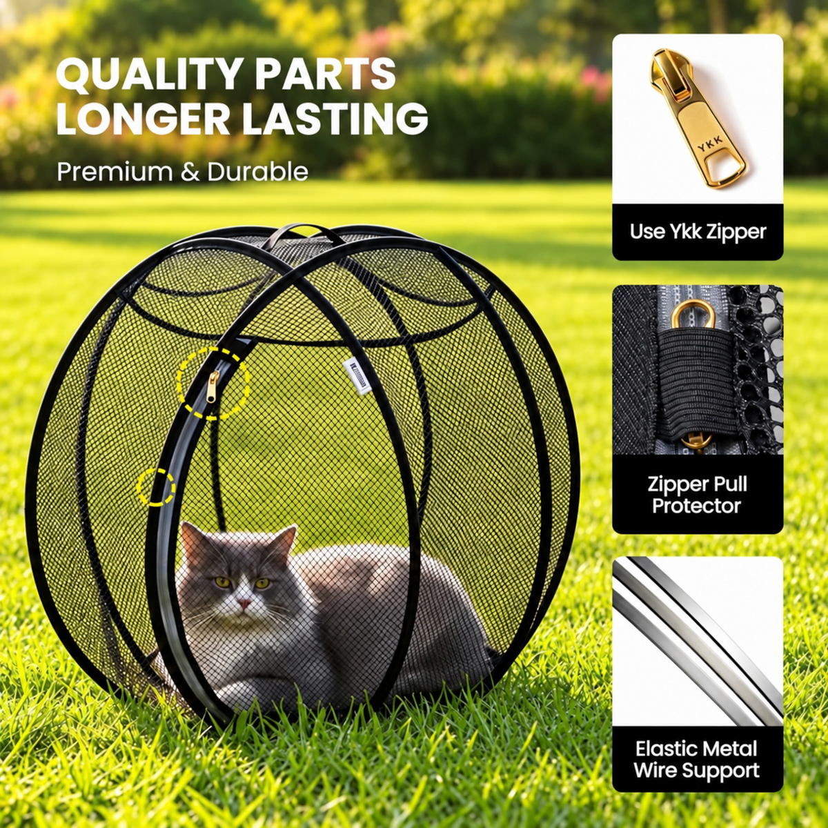 Portable Pop-Up Cat Playpen with Breathable Mesh and Foldable Design