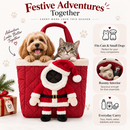 3D Christmas Head-Out Pet Carrier Bag