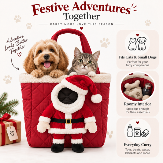 3D Christmas Head-Out Pet Carrier Bag