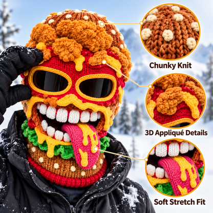 Funny Monster Ski Mask – 3D Knitted Balaclava