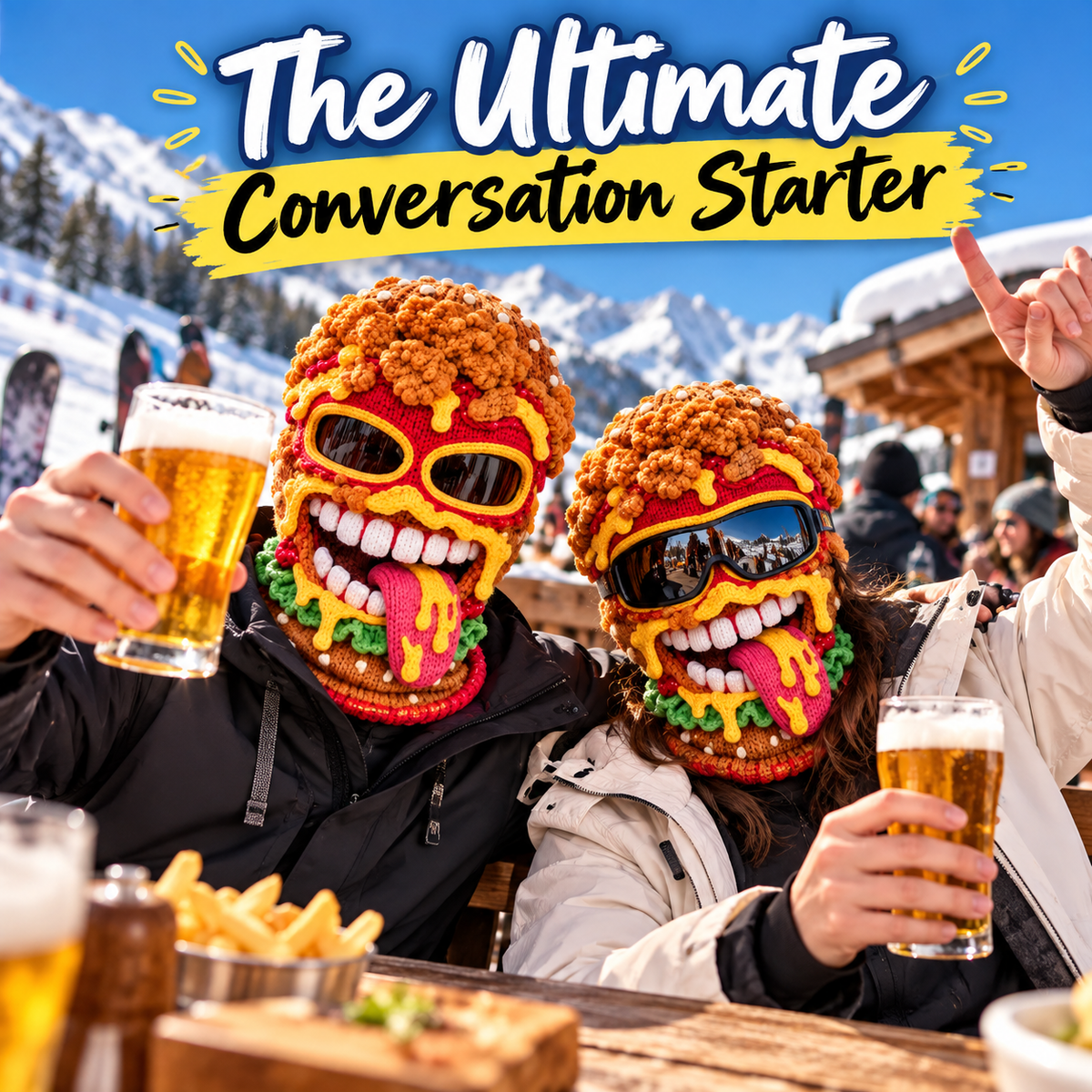 Funny Monster Ski Mask – 3D Knitted Balaclava