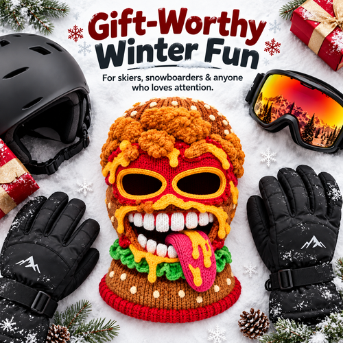 Funny Monster Ski Mask – 3D Knitted Balaclava
