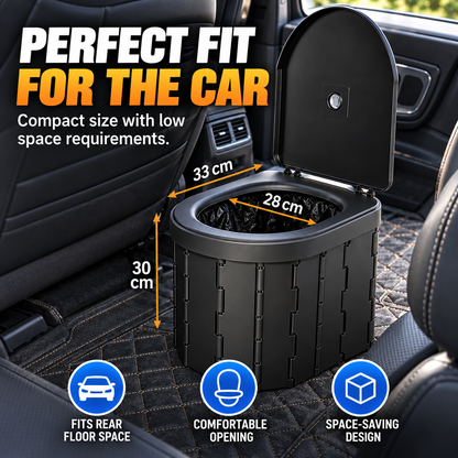 🚗 Portable Folding Car Toilet – Compact Travel & Camping Emergency Toilet