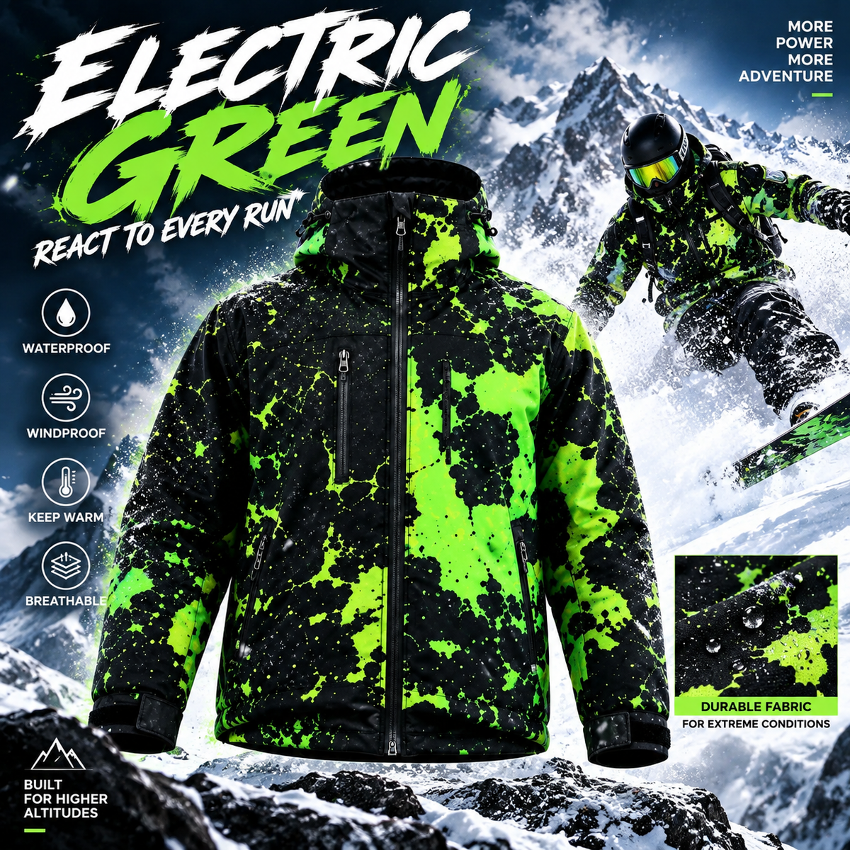 🔥Last Day 50% OFF-Color-Changing Snow Jacket – Water-Reactive Winter Coat with Hidden Pattern Reveal