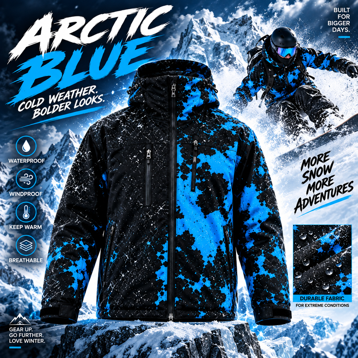 🔥Last Day 50% OFF-Color-Changing Snow Jacket – Water-Reactive Winter Coat with Hidden Pattern Reveal