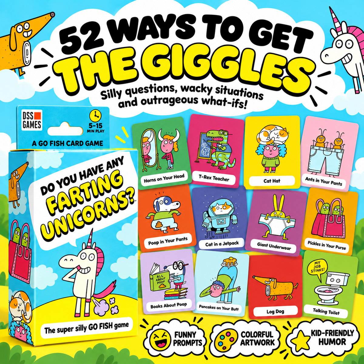 😂50% OFF Today! Super Silly Go Fish Card Game for Kids & Family Game Night