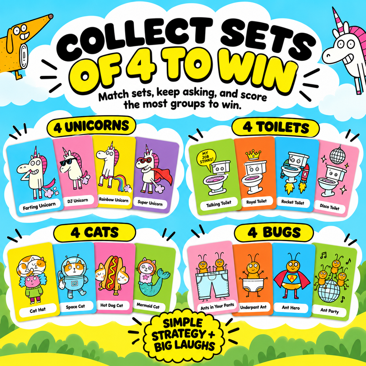 😂50% OFF Today! Super Silly Go Fish Card Game for Kids & Family Game Night