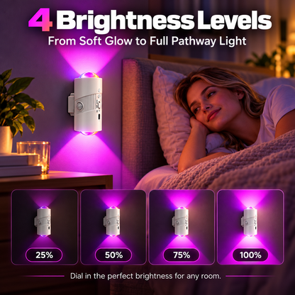 2-Pack Rechargeable RGB Motion Sensor Night Light – Magnetic Stick-On LED Wall Light