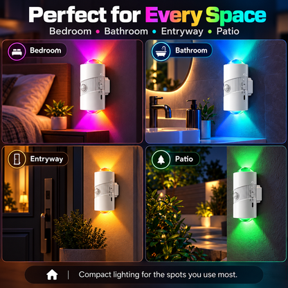 2-Pack Rechargeable RGB Motion Sensor Night Light – Magnetic Stick-On LED Wall Light