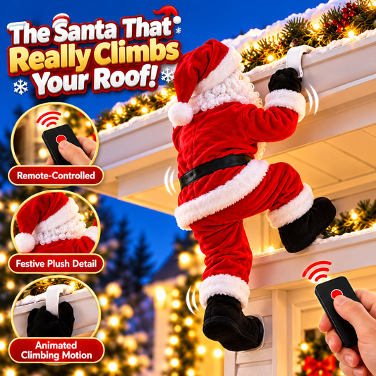 🔥Last Day 50% OFF-🎅🎄Remote-Controlled Hanging Santa Claus – Funny Animated Outdoor Christmas Decoration for Roof & Porch