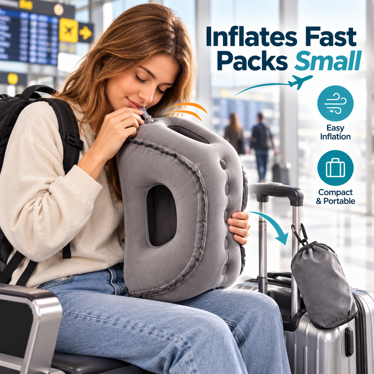 🔥Last Day 50% OFF-Inflatable Airplane Sleep Pillow – Sleep Better on Every Flight