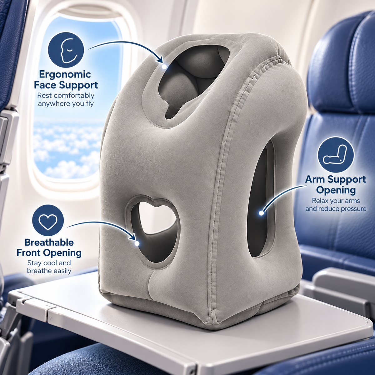🔥Last Day 50% OFF-Inflatable Airplane Sleep Pillow – Sleep Better on Every Flight