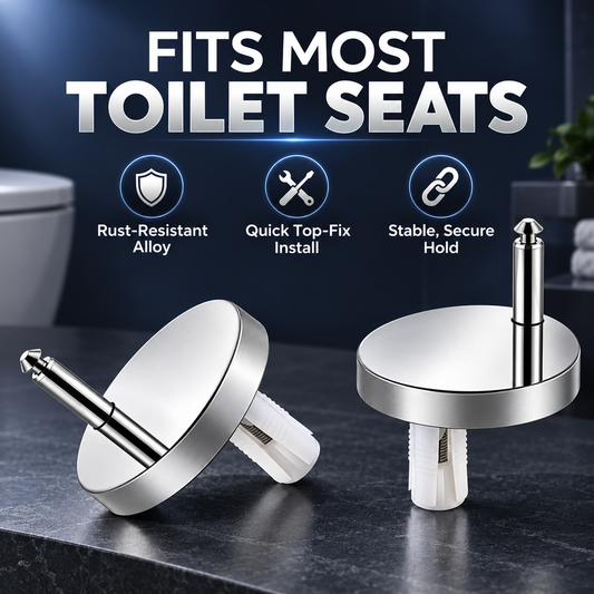 🚽 Kit de reparación de bisagras para asiento de inodoro que evita el tambaleo – Juego de repuesto ajustable de fijación superior