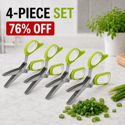 🌿 50% OFF 5-Blade Herb Scissors – Chop Fresh Herbs in Seconds