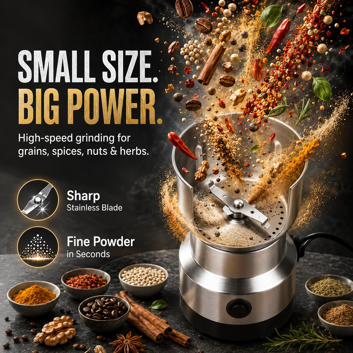 HOT SALE🔪High-Speed Stainless Steel Grain Grinder