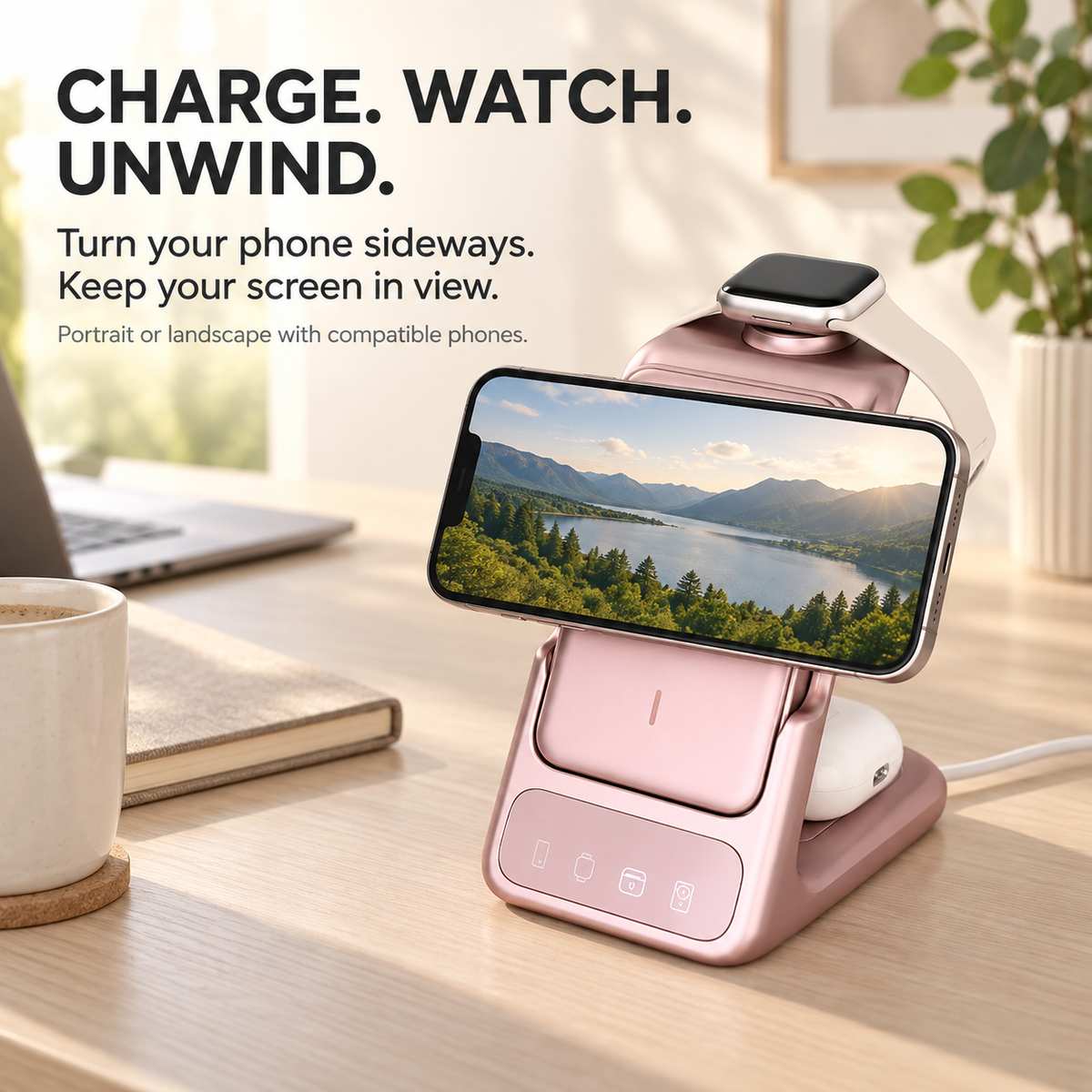 ⚡ 3-in-1 Magnetic Charging Station with Detachable Phone Charging Module