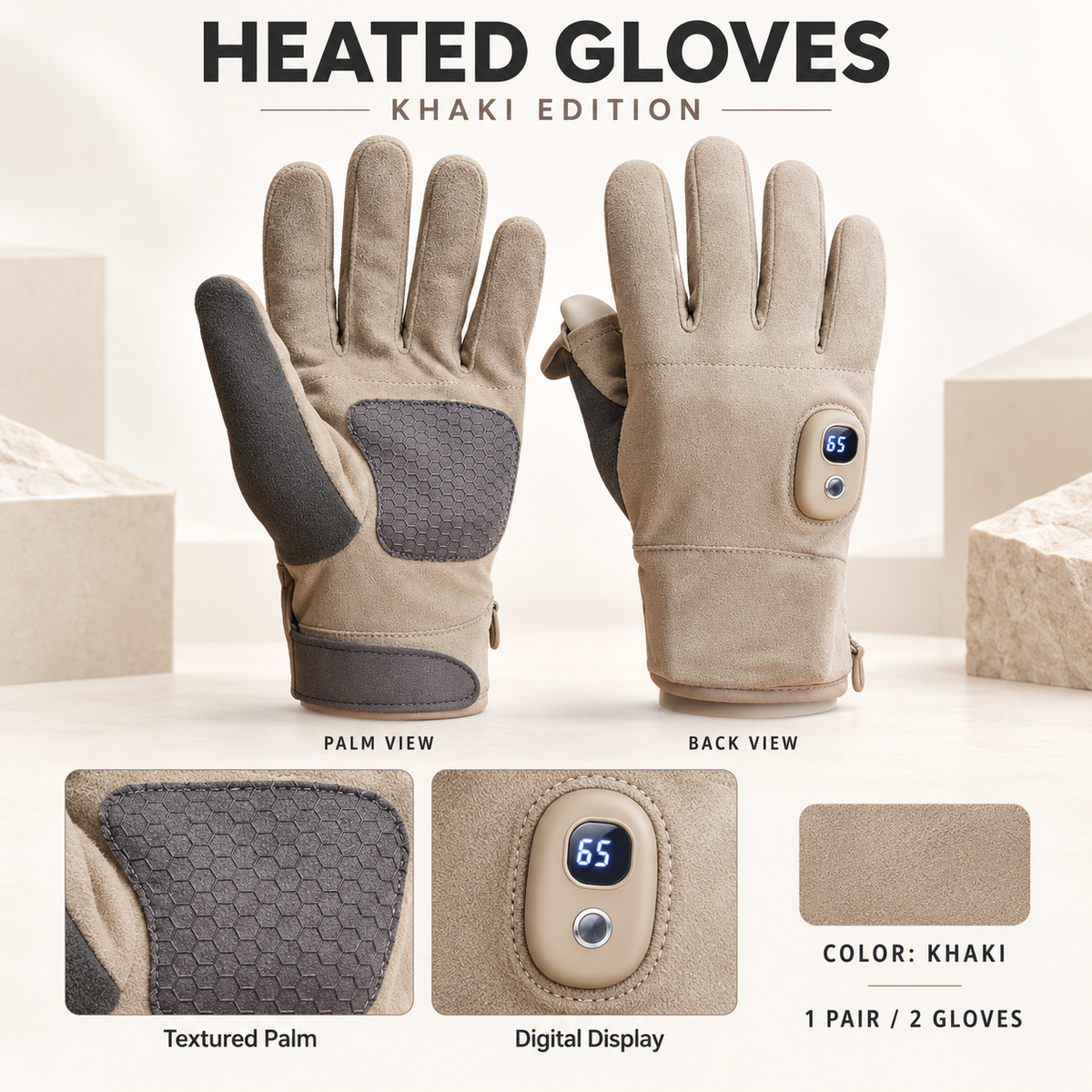 🔥Last Day 50% OFF-❄️Heated Touchscreen Gloves with Digital Display – Bring Warmth to Your Winter Routine