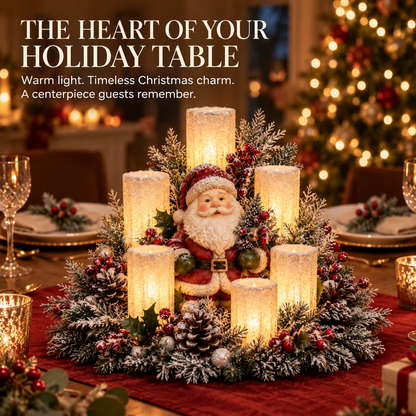 ✨✨LED Santa Christmas Table Centerpiece with Flameless Candle Lights