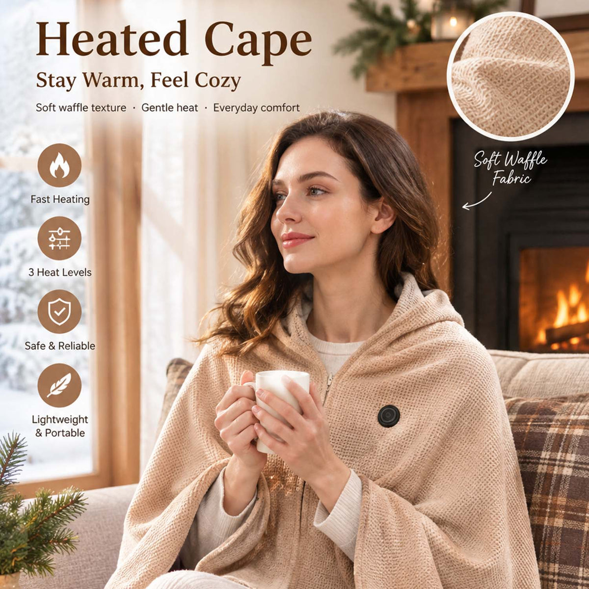 ❄️ Limited-Time Promotion 50% OFF Heated Wearable Blanket – Stay Warm at Your Desk Without Bulky Layers