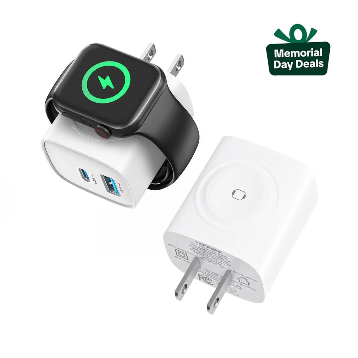 🔋 3-in-1 Apple Watch Magnetic Charger – USB-C & USB-A Fast Wall Charger