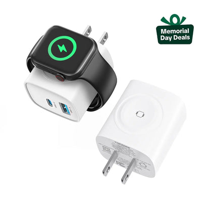 🔋 3-in-1 Apple Watch Magnetic Charger – USB-C & USB-A Fast Wall Charger