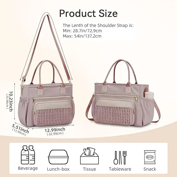 🥗 Large Capacity Insulated Lunch Tote – Leakproof Multi-Pocket Lunch Bag for Women