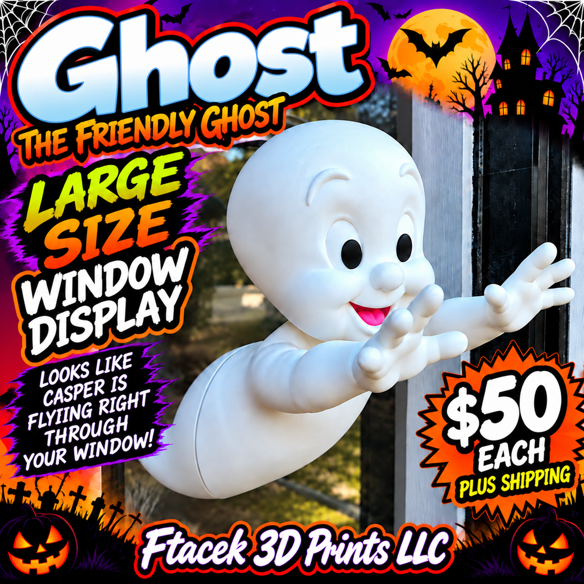 🔥Halloween Promotion-XL Ghost Through Window