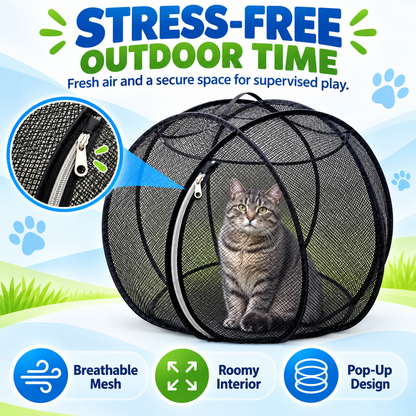 🔥Last Day 50% OFF-Pop-Up Mesh Cat Playpen – Roomy 32-Inch Indoor & Outdoor Enclosure
