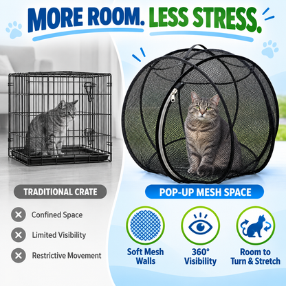 🔥Last Day 50% OFF-Pop-Up Mesh Cat Playpen – Roomy 32-Inch Indoor & Outdoor Enclosure