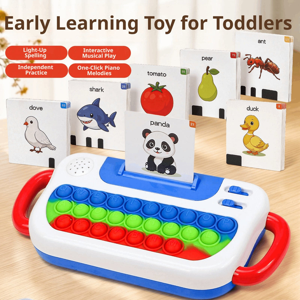 🔥Last Day 50% OFF – 🌈 3-in-1 Interactive Learning Keyboard for Kids ✨ Light-Up Pop It Educational Toy