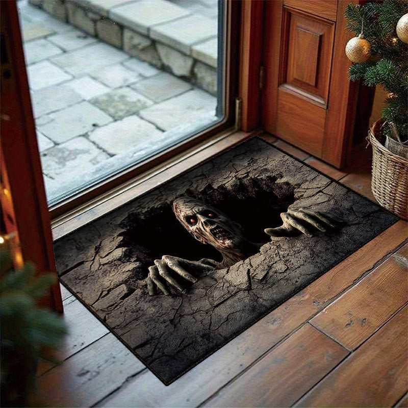 Halloween Door Mat, Illusion Rug 3D Visual Hole Design Rug Spooky Patterned Home Mat 🎃
