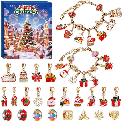 🔥Last day 50% OFF🎄24-Day Christmas DIY Charm Bracelet Advent Calendar🎁