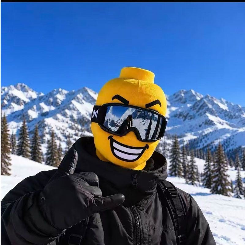 🔥Last Day 50% OFF🏂Funny Yellow Block-Head Ski Mask – Full Face Winter Balaclava for Skiing & Snowboarding