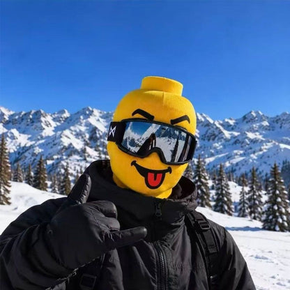 🔥Last Day 50% OFF🏂Funny Yellow Block-Head Ski Mask – Full Face Winter Balaclava for Skiing & Snowboarding